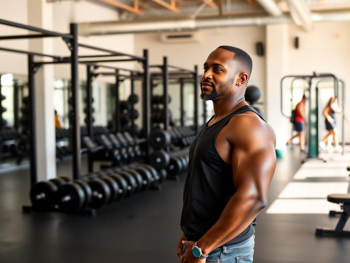 Independent gym owner on the training floor